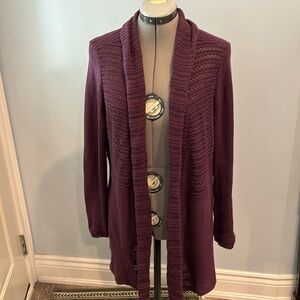 Denver Hayes purple cardigan sweater knit sz large